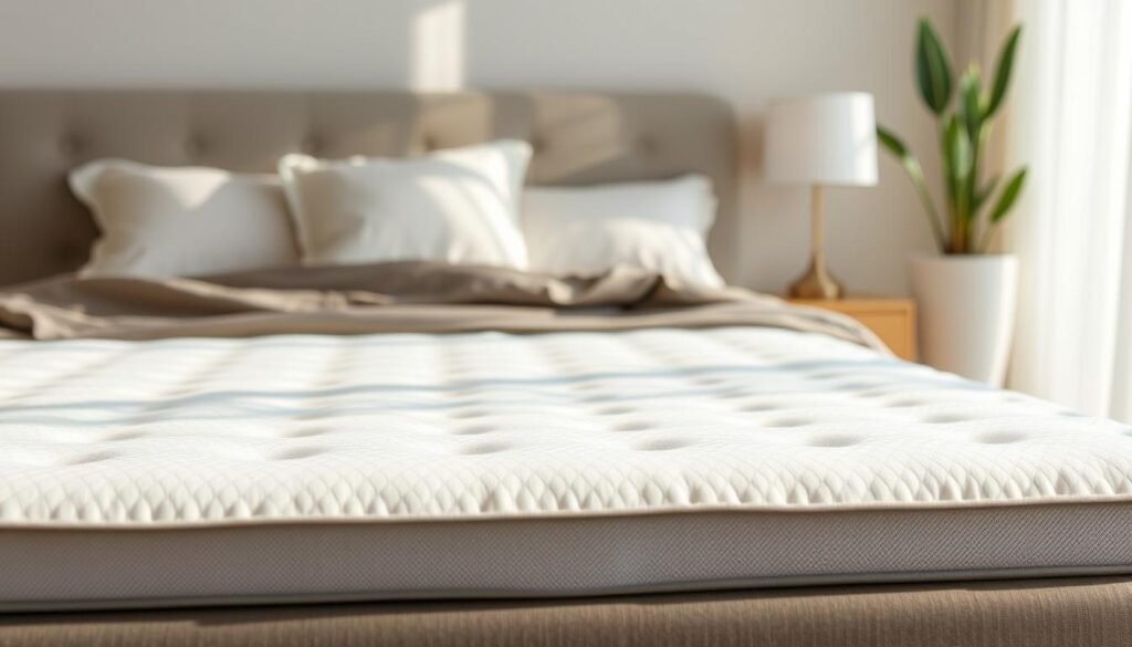 A luxurious StylesMaven mattress pad with a supportive memory foam core and plush, breathable bamboo cover. The mattress pad is designed to properly align the spine and relieve pressure points, promoting a more restful and restorative sleep. Soft, natural lighting illuminates the mattress pad's subtle texture and the elegant, minimalist design. The scene is captured in a clean, high-resolution photograph with a subtle depth of field, showcasing the mattress pad's premium quality and suitability as the centerpiece of a serene, well-designed bedroom. A luxurious StylesMaven mattress pad with a supportive memory foam core and plush, breathable bamboo cover. The mattress pad is designed to properly align the spine and relieve pressure points, promoting a more restful and restorative sleep. Soft, natural lighting illuminates the mattress pad's subtle texture and the elegant, minimalist design. The scene is captured in a clean, high-resolution photograph with a subtle depth of field, showcasing the mattress pad's premium quality and suitability as the centerpiece of a serene, well-designed bedroom.