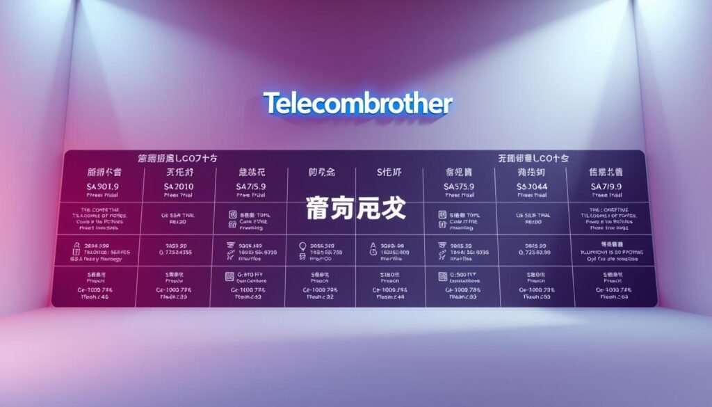 A vibrant and informative comparison of telecom service provider offerings, showcased in a sleek, modern design. The scene features the Telecombrother brand prominently displayed, with detailed, side-by-side visualizations of the various free trial periods and promotional details. Crisp, high-contrast lighting accentuates the clean lines and minimalist aesthetic, creating an atmosphere of clarity and professionalism. The middle ground is occupied by a grid of neatly organized icons and data points, allowing easy comparison of the key features. The background is a soft, gradient-based color palette, providing a subtle, yet visually appealing context. The overall composition strikes a balance between informative content and visually striking design, ensuring the image effectively conveys the "首月免費：不同轉台優惠的試用期比較" message.