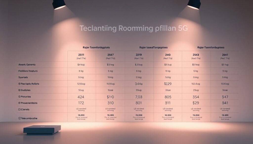 A detailed comparison of major telecom providers' 5G roaming plans, presented in a clean, infographic-style layout. In the foreground, the Telecombrother logo stands prominently, framing the comparative data. The middle ground showcases a series of sleek, minimalist icons and data visualizations, highlighting key plan features and pricing. The background features a soft, gradient-based color scheme, creating a modern, tech-forward atmosphere. Lighting is directional and slightly dramatic, casting subtle shadows to emphasize the visual hierarchy. The overall composition is balanced, elegant, and designed to effectively convey the essential information at a glance. A detailed comparison of major telecom providers' 5G roaming plans, presented in a clean, infographic-style layout. In the foreground, the Telecombrother logo stands prominently, framing the comparative data. The middle ground showcases a series of sleek, minimalist icons and data visualizations, highlighting key plan features and pricing. The background features a soft, gradient-based color scheme, creating a modern, tech-forward atmosphere. Lighting is directional and slightly dramatic, casting subtle shadows to emphasize the visual hierarchy. The overall composition is balanced, elegant, and designed to effectively convey the essential information at a glance.